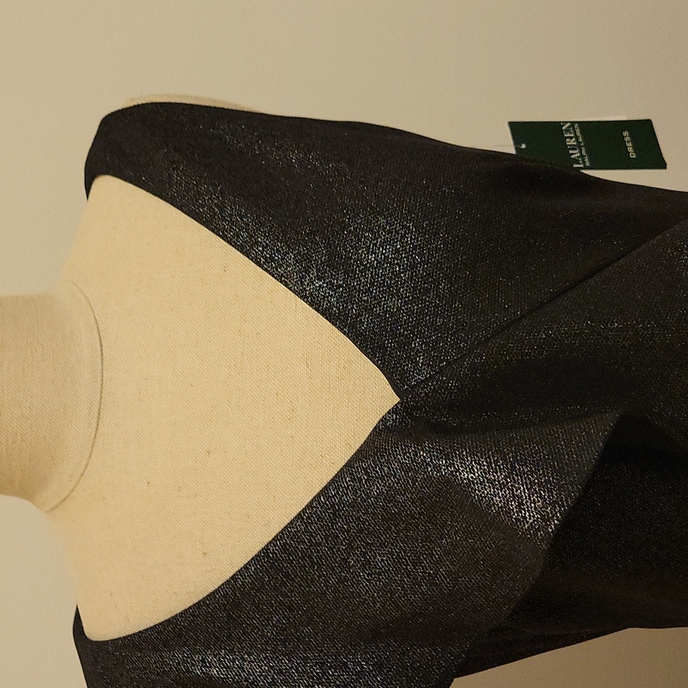 NWT: Ralph Lauren Metallic Ruffle-Trim Gown - Picture 2 of 13